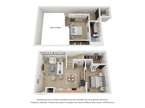 Floor plan for 2 beds, 1 bath