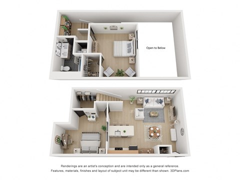 Floor plan for 2 beds, 1 bath