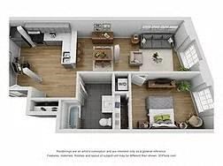Floor plan for 1 bed, 1 bath, 745 sqft