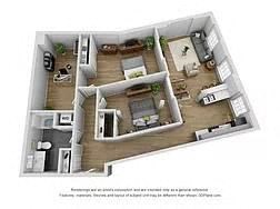 Floor plan for 2 beds, 2 baths, 1167 sqft