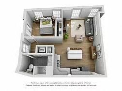 Floor plan for 1 bed, 1 bath, 750 sqft