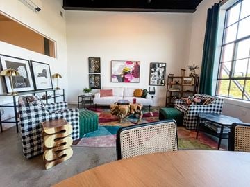 Albany apartment for rent - a living room with a table and chairs and a couch
