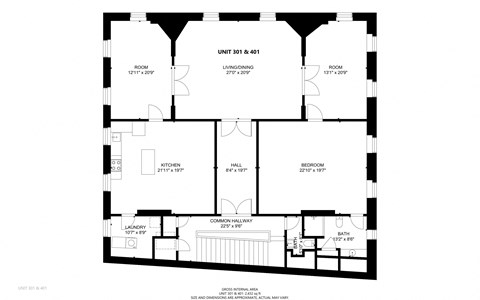 Floor plan for 2 beds, 1 bath, 2250 sqft