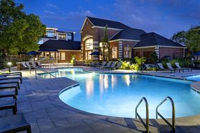 Indianapolis apartment for rent - Indianapolis Lake Clearwater Apartments pool at dusk