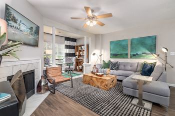 Warm wood-style flooring