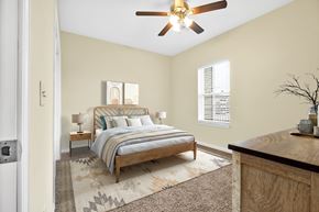 Silvis apartment for rent - Bedroom With Ceiling Fan at Deer Valley Apartments, Silvis, IL