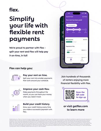 Flexible rent payments!