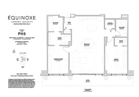 Floor plan for 3 beds, 2 baths, 1249 sqft