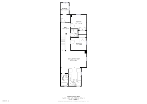 Floor plan for 7 beds, 4 baths