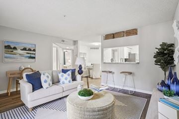 Casselberry apartment for rent - A living room with a white couch and a painting on the wall.