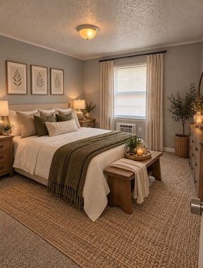 Eustis apartment for rent - A bedroom with a large bed and a window with blinds.