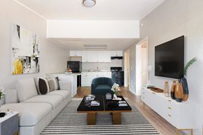Mt. Dora apartment for rent - a small living room with a couch and a coffee table