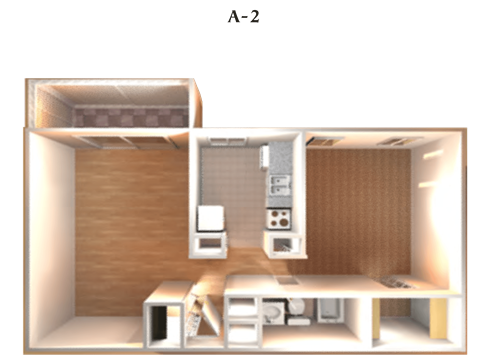Floor plan for 1 bed, 1 bath, 800 sqft