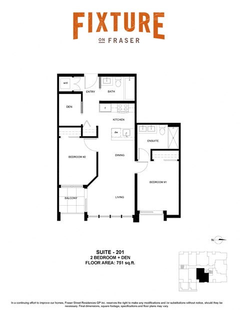 Floor plan for 2 beds, 2 baths, 925 sqft