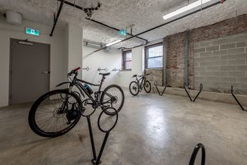 Bike storage and maintenance areas
