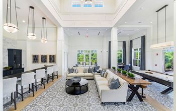 Resident clubhouse with billiard table