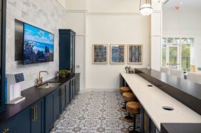 Augusta apartment for rent - Communal kitchen with bar-style seating at The Highland in Augusta, GA