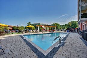Iselin apartment for rent - a swimming pool at a hotel with umbrellas