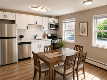 Madison apartment for rent - A kitchen with a table and chairs.