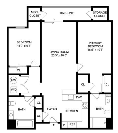 Floor plan for studio, 1149 sqft