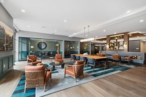 Warren apartment for rent - Clubhouse dining area with builtin banquette seating at Aster Grove Apartments, New Jersey