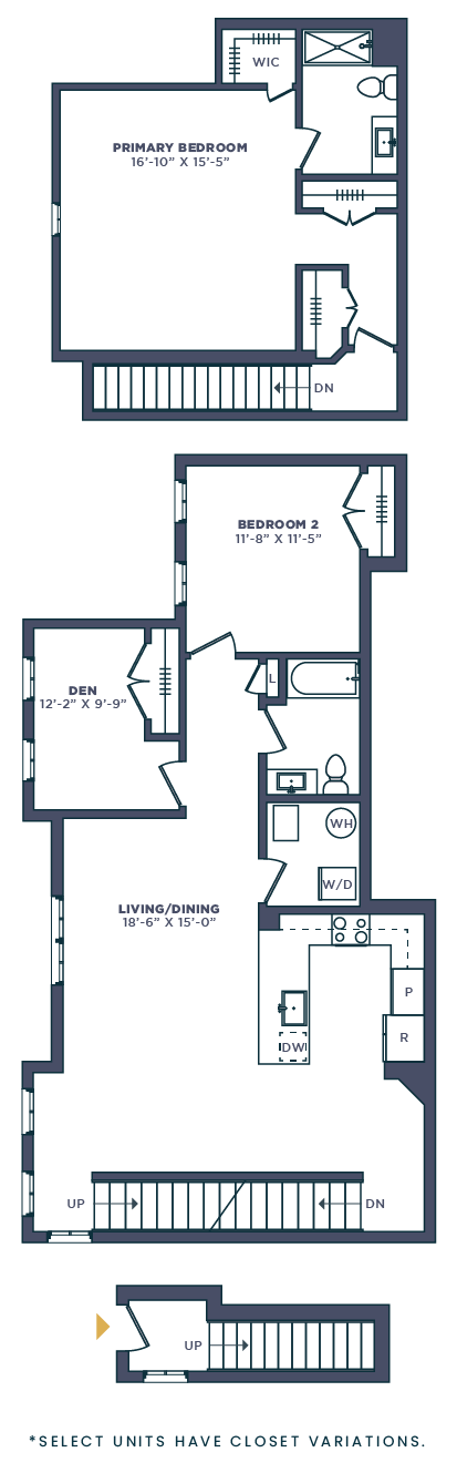Floor plan for 2 beds, 2 baths, 1614 sqft