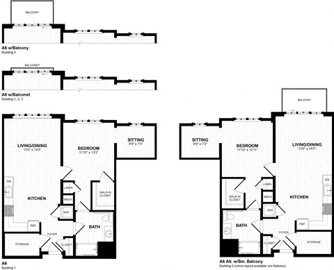 Floor plan for 1 bed, 1 bath, 902 sqft