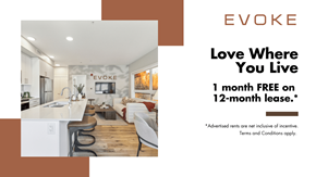 Kitchener apartment for rent - A room with a kitchen and a dining table with chairs.
