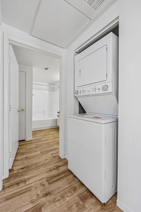 Las Vegas apartment for rent - A white oven is built into a kitchen wall.