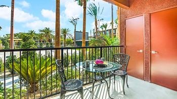 Balcony with view of the city