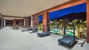 Fitness center with outside view