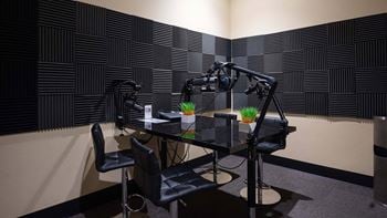 Pod cast recording room with mic