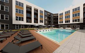 Fishers apartment for rent - Sun loungers at The Union Flats at Fishers District, Indiana, 46037