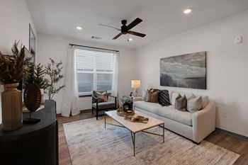 Living room with ceiling fan