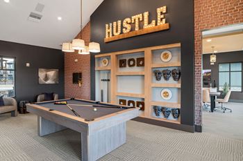 Game room with billiards table