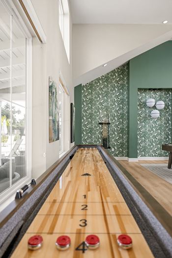 A bowling alley in a house