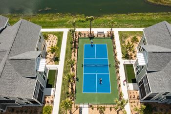 Aerial view of the tennis court