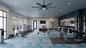 Monument apartment for rent - Spacious fitness center with cardio equipment and weight training area at The Maverick Luxury Apartments, Monument, Colorado