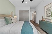Pensacola apartment for rent - Bedroom With Ceiling Fan at The Quinn Luxury Apartments, Florida
