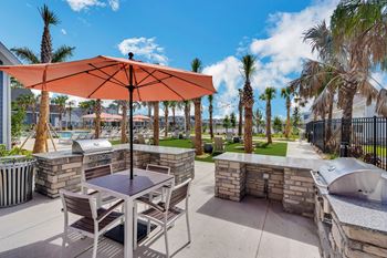Patio with barbeque grill
