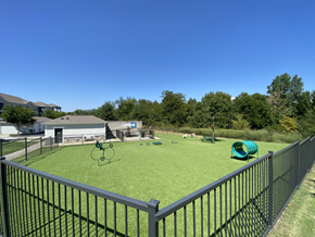 Fayetteville apartment for rent - a fenced turf pet park with dog agilities  at Watermark at Steele Crossing, Fayetteville, Arkansas