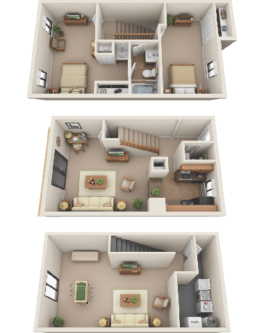 Floor plan for 2 beds, 1.5 baths, 1100 sqft