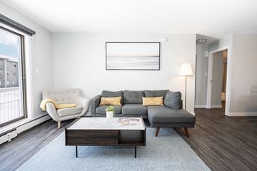 Winnipeg apartment for rent - a living room with a couch and a coffee table
