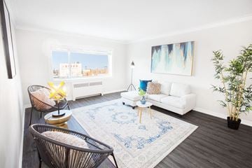 Winnipeg apartment for rent - a living room with a couch and a chair and a rug