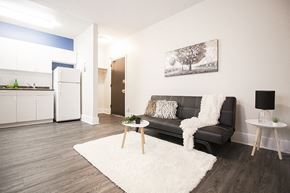 Winnipeg apartment for rent - Living area at 389 Balmoral Apartment Suites