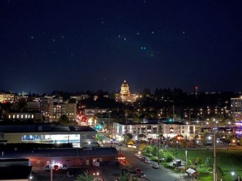 Night sky view of the capitol campus