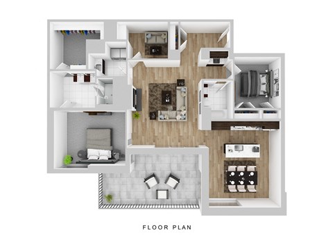 Floor plan for 2 beds, 2 baths, 2303 sqft