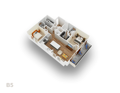 Floor plan for 2 beds, 2 baths, 1080 sqft