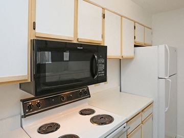 Batavia apartment for rent - a kitchen with a microwave and a stove