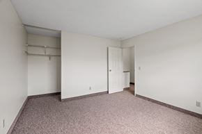 Eden Prairie apartment for rent - a bedroom with white walls and carpet and a door to a closet
